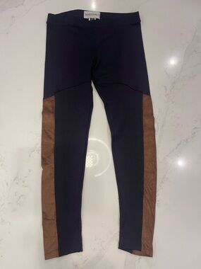 Morrissey Women’s Black and Brown Suede  Panel Leggings